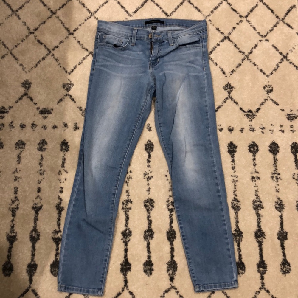 Light wash crop skinnies